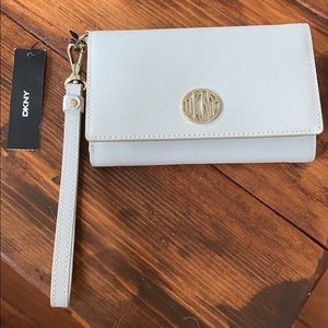 DKNY Wristlet Light Grey with Cell Phone Pocket